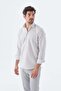 Gray Comfort Fit Patterned Stretch Fabric Cotton Sports Shirt