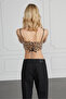 Leopard Patterned Sequined Bustier - 5