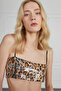 Leopard Patterned Sequined Bustier - 4