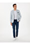 Light Blue Slim Fit Linen Blend Plaid Jacket 50300065-Vr003 - 4
