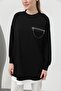 Women's Double-Sided Decorative Zipper Detail Tunic - 10620Tun - Black - 3
