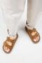 (Sude) Women's Genuine Leather Double Buckle Trock Taba Slippers - 7