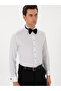 White Slim Fit Cotton Blend Cuffed Tuxedo Shirt 50304049-Vr013 - 3