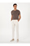 Ecru Carrot Fit Linen Blend Lace-Up Canvas Trousers 50305639-Vr019 - 3