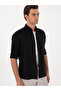 قميص كتان أسود عادي 100% 50303617-VR046 - 3
