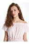 Boat Neck Plain Short Sleeve Women's Dress (S4) - 3