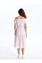 Boat Neck Plain Short Sleeve Women's Dress (S4) - 5