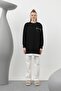 Women's Double-Sided Decorative Zipper Detail Tunic - 10620Tun - Black - 4