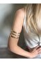 Gold 3 Layer Line Pazu Bracelet Arm Cuff - 2