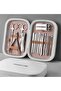 18 Piece White Magnet Manicure-Pecket Care Set - Glass File in Special Box - 2