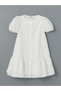 Lcw Kids White Crew Neck Floral Girl's Dress