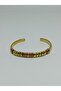 Gold Color Copper Detailed Modern Design Brass Handmade Cuff Bracelet No:16