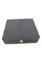 New Domestic Production Linen Fabric Grey Color 35/30/10cm Jewelry Display Storage Box - 2