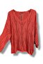 Leaf Pattern Hole Cotton Knitwear Blouse - 2