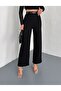 Women's Double Pleated Flexible Belt Detail Palazzo Fabric Pants - 5