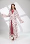 Women's Burgundy Special Design Patterned Lace 100% Cotton Maternity Maternity Dressing Gown Nightgown Set - 5