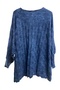 Square Pattern Cotton Knitwear with Two Pockets Wash-Blue - 4