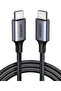 60W USB-C to USB-C Cable, 1M Nylon Braided Cord, 2.0 Fast Charging Cable