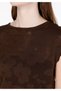 Regular Fit Round Neck Floral Women's Brown Sleeveless Sweater - 4