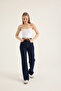High Waist Wide Leg Stretchy Jeans - 6
