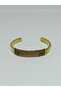 Gold Color Copper Detailed Modern Design Brass Handmade Handcuff Bracelet No 4