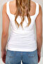 Women's White Square Neck Thin Strap Sandy Fabric Blouse Prmx13453 - 3