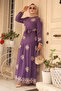 Floral Pattern Lilac Hijab Dress 1332Lila - 2