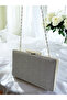 Anthracite Gray Platinum Color Stone Glitter Non-Spill Glitter Women's Evening Dress Bag - 5