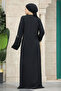 Zippered Black Hijab Ferace 20028S - 3