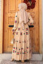 Beige Hijab Dress - Embroidery Pattern, Model 45541BEIGE - 4