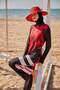 Patterned Black Full Covered Hijab Swimsuit M2303S - 2