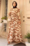 Brown Patterned Hijab Dress - 23142kh