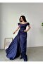 Off-Shoulder Draped Evening Dress - 2