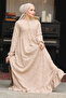 Laced Beige Hijab Dress 23201BEIGE - 2