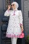 13821MU Model Patterned Plum Hijab Tunic