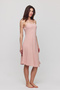 Women's Strappy Midi Dress Pink Nightgown - 5