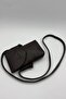 Women's Dark Brown Magnetic Leather Phone Bag with Cover - 2