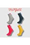 4 Pairs of Striped Colorful Mid-Heel Patterned Economic Socks