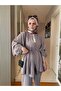 Roza Buttoned Imported Woven Fabric Shirt Double Suit Mink - 5