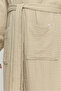 Men's Muslin Pocket Tie Hooded Beige Bathrobe - 5