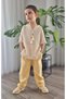 Yellow Striped Muslin Trousers&Natural Şile Cloth Tassel Capri Sleeve Shirt Cotton Summer Set Mtye0072 - 3