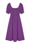 Purple Straight Hem Elastic Waist Opening Midi Woven Dress Twoss22El1768 - 7