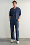 Indigo Oversize/Geniş Kesim Dokulu Ottoman Polo Yaka T-Shirt TMNSS23PO00020 - 3