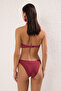 Bordo V Kesim Regular Düşük Bel Bikini Altı TBESS22BA0024 - 5