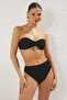 Siyah Düğümlü Bralette Kaplı Regular Yüksek Bel Bikini Takımı TBESS25BT00134 - 2