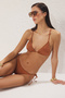 Tarçın Aksesuarlı Üçgen Kaplı Regular Düşük Bel Bikini Takımı TBESS25BT00163 - 2