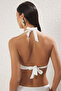 Ekru Aksesuarlı Üçgen Kaplı Bikini Üstü TBESS25BU00056 - 4
