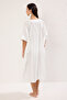 Ecru Woven 100% Cotton Maxi Beach Dress Tbess25El00057 - 4