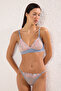 Blue Floral Embroidered Lace Strapless Knitted Underwear Set Thmss25Cc00030