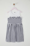 Ecru Girls' 100% Cotton Striped Sleeveless Mini Festive Knitted Dress TKDSS25EL00062 - 3